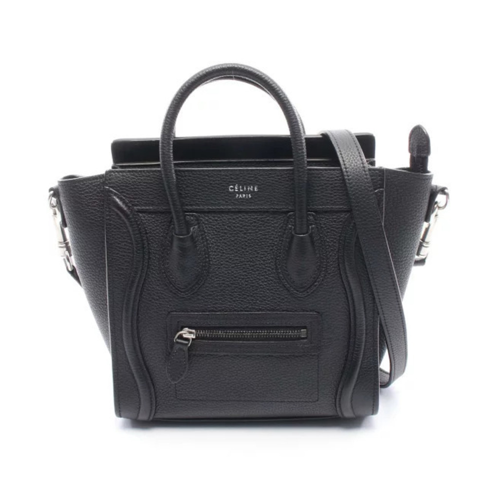 Celine Luggage Tote Shopper Handbag Leather Black